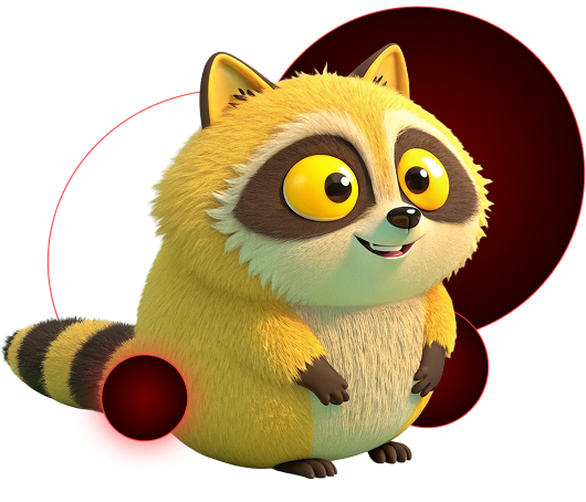 Smiling Cartoon Raccoon